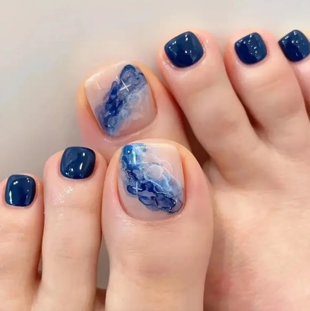 24 Pieces Fake Toe Press On Nails